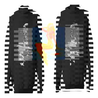 ピンナップガールww2軍空軍ポスターヴィンテージ スウェットシャツ - Kawaiitshirt