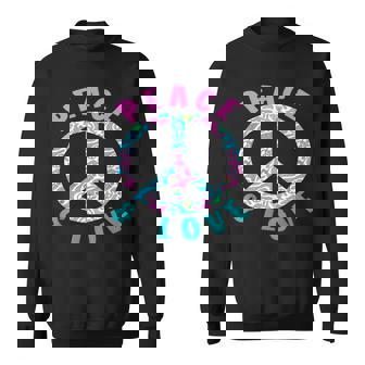 ピースアンドラブカラフルヒッピーシンボル スウェットシャツ - Kawaiitshirt