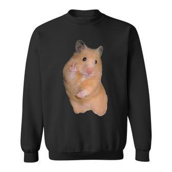 ピースサイン ハムスター ミーム スウェットシャツ - Kawaiitshirt