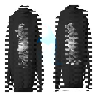 ファニー ファット 悲しい猫 アートデザイン 太った子猫 猫好き スウェットシャツ - Kawaiitshirt