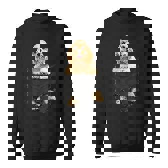 ファニーアメリカンコッカースパニエル ポケットに入った犬好き向け スウェットシャツ - Kawaiitshirt