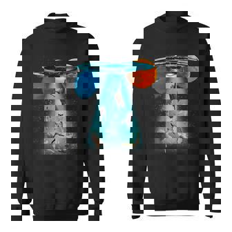 ファニースペースキャット Ufo 宇宙人 空飛ぶ猫 ギャラクシープラネット グラフィック スウェットシャツ - Kawaiitshirt