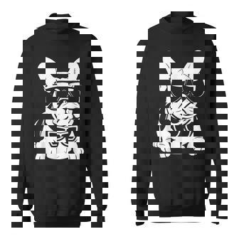 ファニーフレンチブルドッグ サングラス付き フレンチブルドッグ スウェットシャツ - Kawaiitshirt
