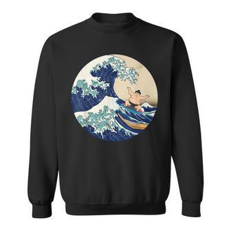 ファンシー 神奈川 大波 相撲 サーフィン パロディ スウェットシャツ - Kawaiitshirt
