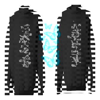 ファンタジー エレガント 蝶 ブルー ブラック シェイプ マニア スウェットシャツ - Kawaiitshirt
