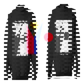 フィリピン 日本 ハーフフラッグ ウェア フィリピン ジャパニーズルーツ スウェットシャツ - Kawaiitshirt