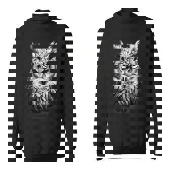 フクロウ 肖像画 アートワーク 図面 動物愛好家 アニマルプリント スウェットシャツ - Kawaiitshirt