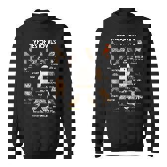 フクロウの種類 教育コレクション かわいいフクロウ愛好家 面白い スウェットシャツ - Kawaiitshirt