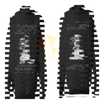 フルカラー インテリデコピン 眼鏡犬 Lo-Fi ヒップホップ 音楽愛好家 犬好き スウェットシャツ - Kawaiitshirt