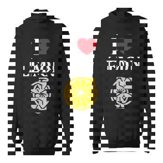 フルーツ レモン 面白いユーモア かわいい シンプル 小さなレモン I Love Lemon スウェットシャツ - Kawaiitshirt