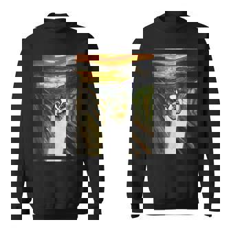 フレンチブルドッグ 面白いtシャツ 犬 ムンクの叫び かわいい メンズ 子供 おもしろ 服 ネタ わんこ スウェットシャツ - Kawaiitshirt