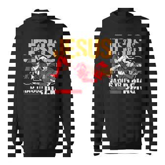ブラジリアン柔術 ジーザス・ハズ・ユア・バック 面白いクリスチャンbjj スウェットシャツ - Kawaiitshirt