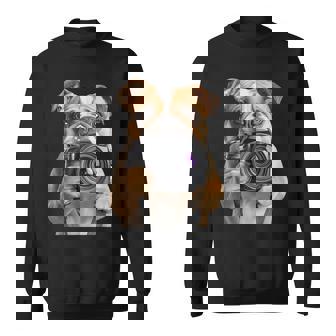 ブルドッグ 写真家 写真カメラ スウェットシャツ - Kawaiitshirt