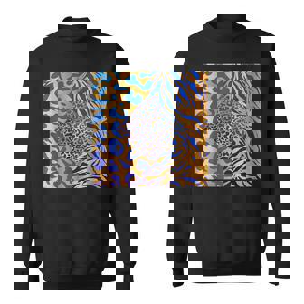 ブルースの直径のジャングルプリントゴールド。シマウマ、パンサー、チーター スウェットシャツ - Kawaiitshirt