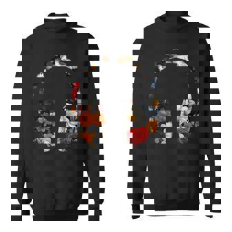 ヘッドフォンのシルエット 花柄 ボタニカル・フラワー スウェットシャツ - Kawaiitshirt