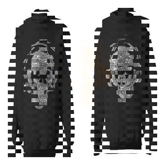 ヘッドフォン付きキラキラドクロ Dj音楽愛好家 スウェットシャツ - Kawaiitshirt