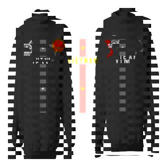 ベトナム国旗、ベトナムのシルエットマップ、紋章 スウェットシャツ - Kawaiitshirt
