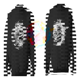 ベースギターを弾く猫水彩グラフィックデザイン スウェットシャツ - Kawaiitshirt