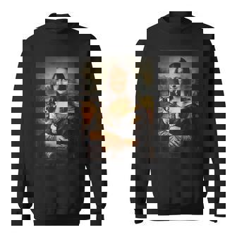 ボストンテリア モナリザ 絵画 アート 犬 ママ お父さん スウェットシャツ - Kawaiitshirt