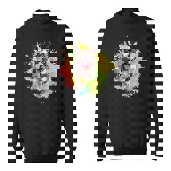 ボストンテリア 恋人 カラフル スプラッシュアート ボストンテリア スウェットシャツ - Kawaiitshirt