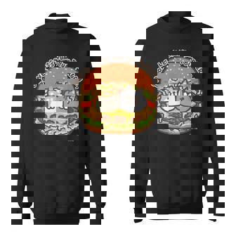 ボンレス犬とボンレス猫 ハンバーガー ダークカラー スウェットシャツ - Kawaiitshirt