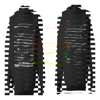 ボーダー カラフル Pop 爬虫類 かわいい オリジナル ヘビ柄 手描き フロント ボーダー イラスト おもしろ スウェットシャツ - Kawaiitshirt