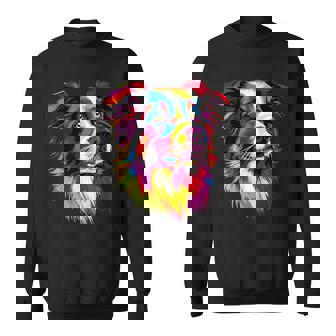 ボーダーコリー ポップアート レインボーカラー カラフル ボーダーコリー スウェットシャツ - Kawaiitshirt