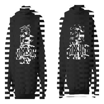 ボーダーコリーのお父さんとかわいい犬の頭を胸に スウェットシャツ - Kawaiitshirt