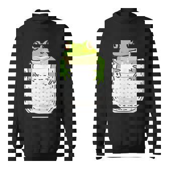 ポケットに入ったカエルのシャツ 面白いカエルのtシャツ カエルの恋人 スウェットシャツ - Kawaiitshirt