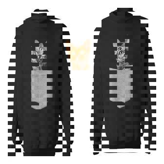 ポケットに入った面白いベンガルキャット かわいい子猫 恋人 ギフト スウェットシャツ - Kawaiitshirt