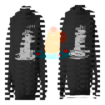 ポケットカピバラ 温泉に浸ける カピバラ スウェットシャツ - Kawaiitshirt