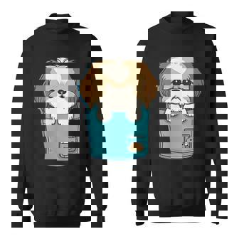 ポケット犬好きにはたまらないシーズー犬 スウェットシャツ - Kawaiitshirt