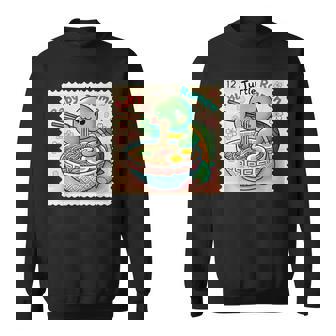 ポップ 和 アート 切手 かわいい 赤ちゃん 亀 ラーメン スウェットシャツ - Kawaiitshirt