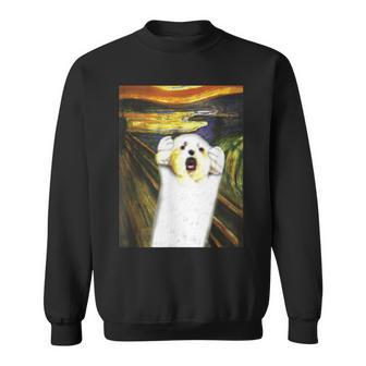 マルチーズ 面白いtシャツ 犬 ムンクの叫び かわいい メンズ 子供 おもしろ 服 グッズ ネタ わんこ スウェットシャツ - Kawaiitshirt