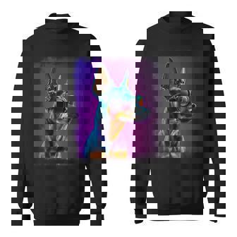 ミニピン 犬 オーナーのミニチュアピンシャーの漫画。 スウェットシャツ - Kawaiitshirt