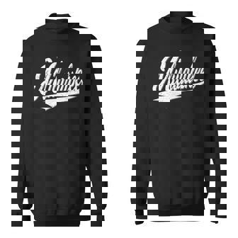 ミルウォーキー ウィスコンシン バーシティ スクリプト ヴィンテージ スポーツスタイル スウェットシャツ - Kawaiitshirt