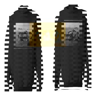 ミレー風アート猫の田植え 農作業をする三匹の猫たち スウェットシャツ - Kawaiitshirt