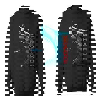 メガロドン モチーフ 原始のサメ サメ 鮫 略奪的な魚 背びれ メガロドン スウェットシャツ - Kawaiitshirt