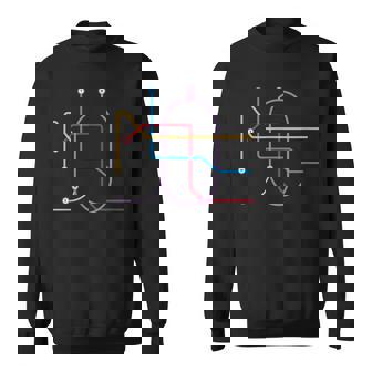 メトロ 名古屋 全線 線路図 列車 地下鉄 スウェットシャツ - Kawaiitshirt
