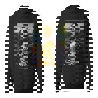 モナリサダヴィンチ プリントシャツ 柴犬とモナリサ スウェットシャツ - Kawaiitshirt