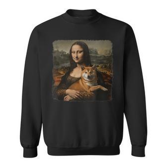 モナリザ 犬と一緒に 面白い 柴犬 アート 絵画 スウェットシャツ - Kawaiitshirt