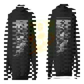 モナリザとオレンジ猫 面白いアートペインティング スウェットシャツ - Kawaiitshirt