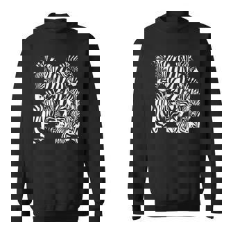 モノクロゼブラ柄アフリカサファリ動物野生生物 スウェットシャツ - Kawaiitshirt