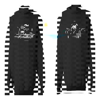 ヤシの木 ビーチ ハートビート トロピカル サンセット 夏 バケー スウェットシャツ - Kawaiitshirt
