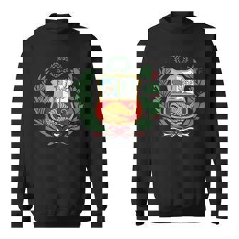 ユニセックス ペルーポロ ペルーストライプ レッド フットボール サッカー クレスト スウェットシャツ - Kawaiitshirt