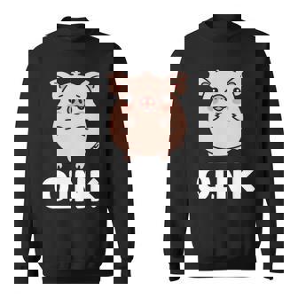 ユーモア豚 ミニマリスト かわいい 面白い豚 長袖tシャツ スウェットシャツ - Kawaiitshirt