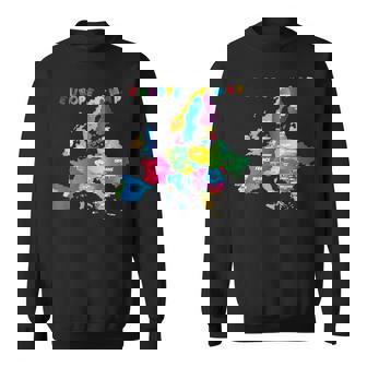 ヨーロッパ地図、国旗、ヨーロッパ諸国 スウェットシャツ - Kawaiitshirt