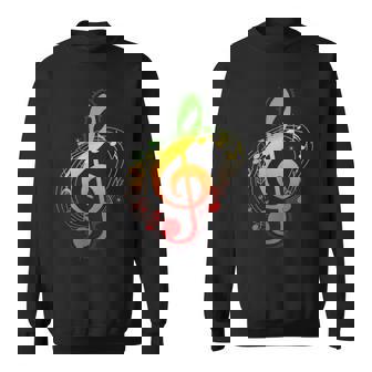 ラスタカラー音符、ジャマイカ風音楽、レゲエ スウェットシャツ - Kawaiitshirt