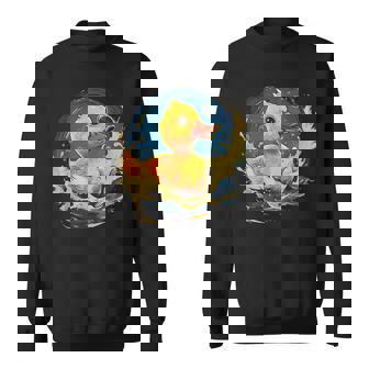 ラバーアヒル 水泳 お絵かき 水彩 ゴム ア スウェットシャツ - Kawaiitshirt