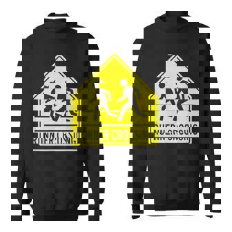 ランナー クロッシング サイン モチベーションを高める 面白い ランニング スウェットシャツ - Kawaiitshirt